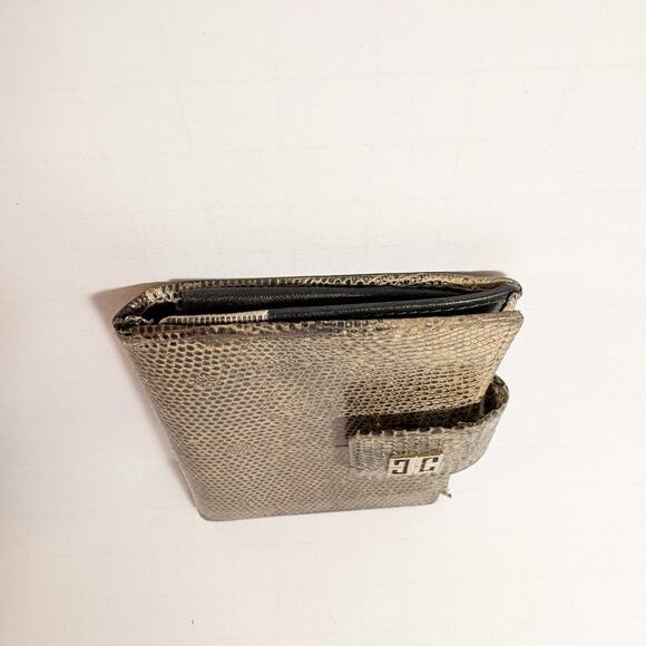 Vintage Givenchy Slim ID Wallet Bi Fold Brown Leather Magnetic Close Worn See - Picture 4 of 11